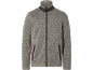Grau melierte Herren-Fleecejacke mit Reißverschluss und Taschen