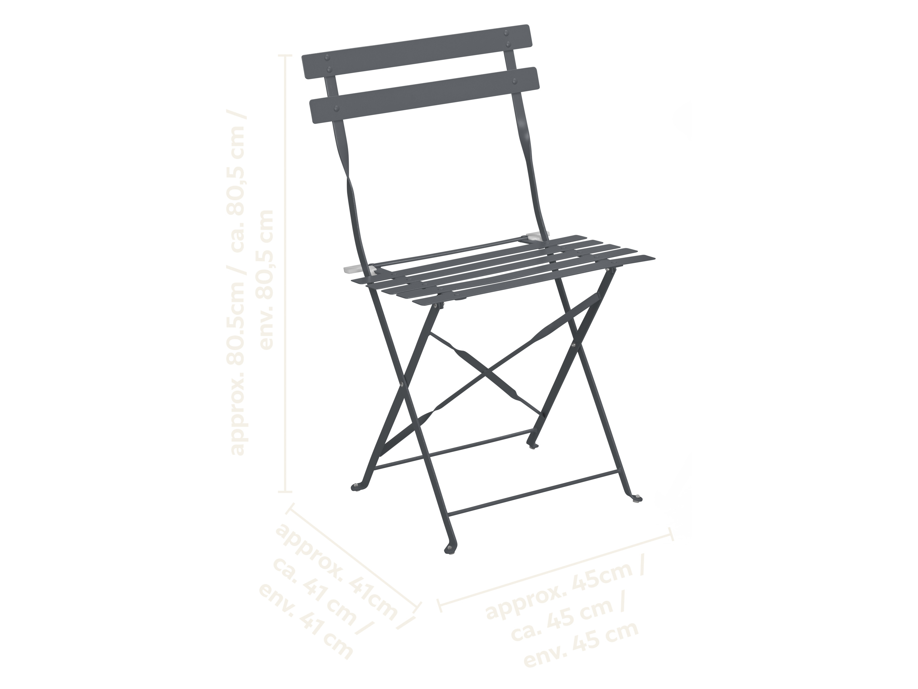 Thumbnail - LIVARNO® Bistroset Metall 3tlg. anthrazit (Anthrazit)