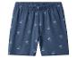 Dunkelblaue Kinder-Shorts mit Gummibund und Bootsmuster.