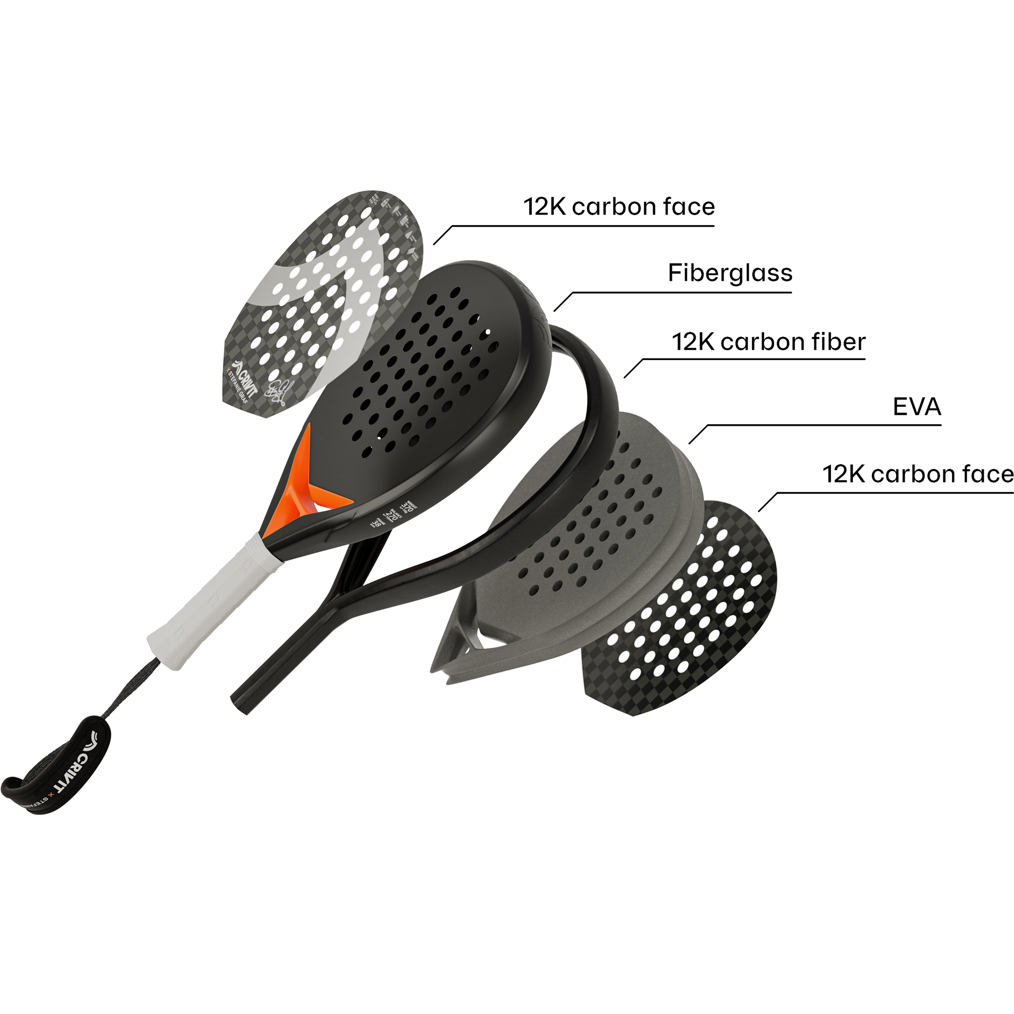 CRIVIT Padelschläger »12K Carbon PRO - Stefanie Graf« - 5