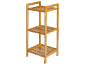Dreistöckiges Bambus-Badezimmerregal mit Lattenrost-Design.