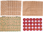 Adventskalender-Bastelset mit braunen Papiertüten in drei Designs und nummerierten Aufklebern.