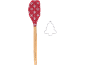 Weihnachtlicher Spatel mit Schneeflockenmuster und einem Weihnachtsbaum-Ausstecher.