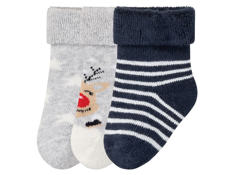 Gehe zu Vollbildansicht: lupilu Baby Socken, 3 Paar, mit lustigem Weihnachtsmotiv - Bild 2
