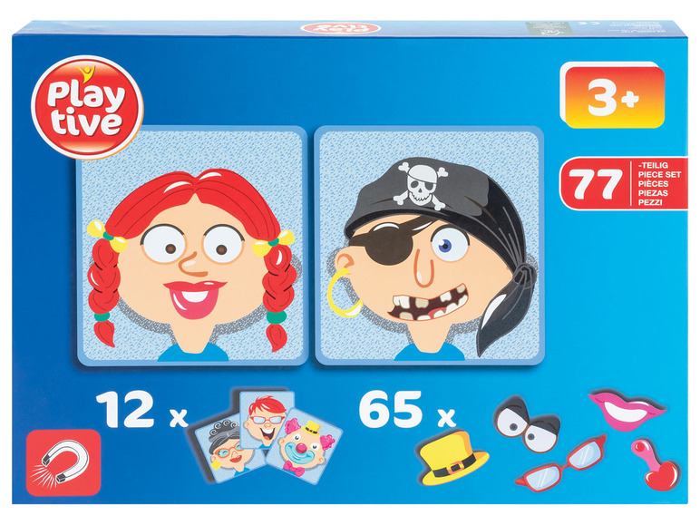 Playtive magnetisches Gesichtsteile-Set mit Piraten- und Mädchenfigur.