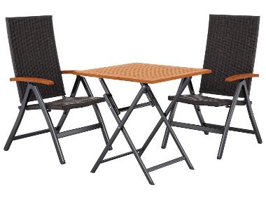 LIVARNO home Geflecht-Set »Valencia«, 3-teilig - Klapptisch & 2 Klappsessel