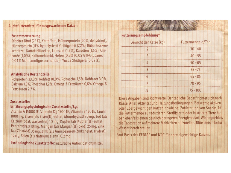 Gehe zu Vollbildansicht: COSHIDA Pure Taste Katzentrockennahrung mit Rind, 4 x 500g - Bild 4