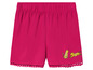 Rosa Shorts mit Leopardenmuster und Pompon-Saum.