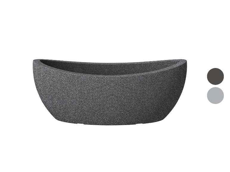 Große, geschwungene Pflanzkübel, Steinoptik, in verschiedenen Farben erhältlich.