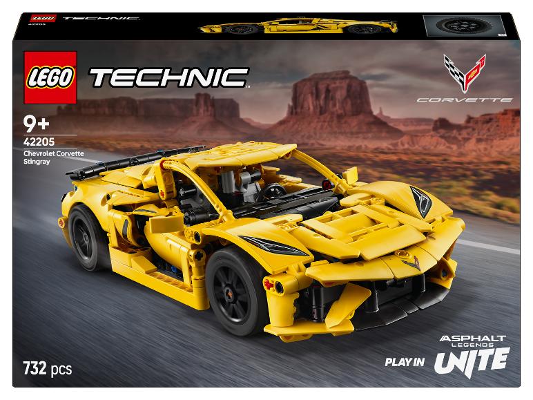 Gelbes LEGO Technic Chevrolet Corvette Stingray Set, 732 Teile, für Alter 9+