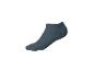 Ein dunkelblauer Socken auf weißem Hintergrund.