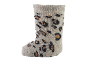 Socke mit Leopardenmuster in Beige-, Braun- und Schwarztönen.