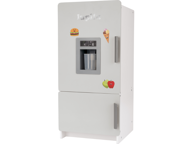 Kinderspielkühlschrank mit Gefrierfach, Wasserspender und Essensmagneten