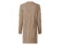 Lange, gerippte, beige Strickjacke, Rückansicht