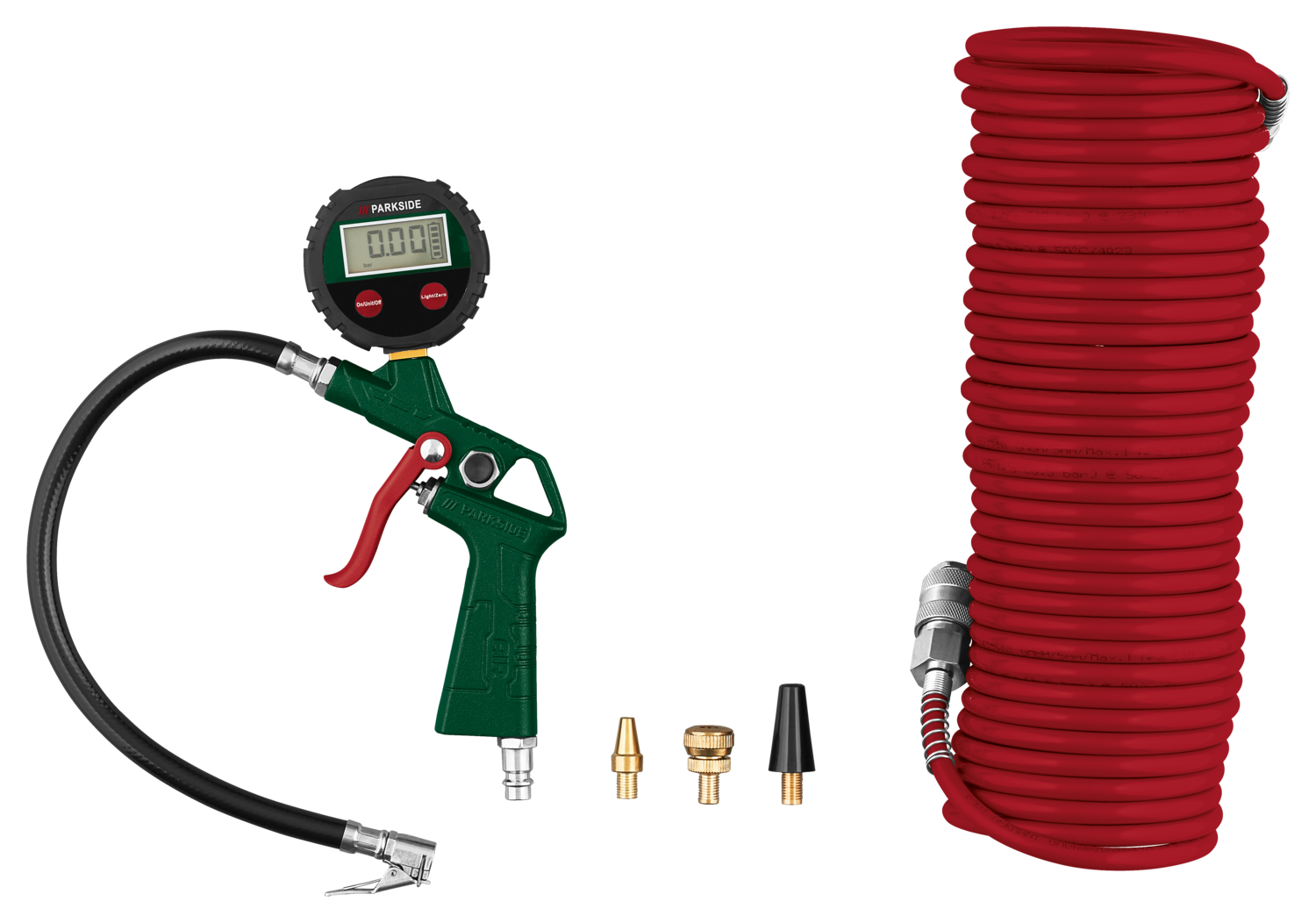 PARKSIDE® Digitaler Reifenfüller »PDLD 10 C2«, inkl. Druckluft-Spiralschlauch 10 m""