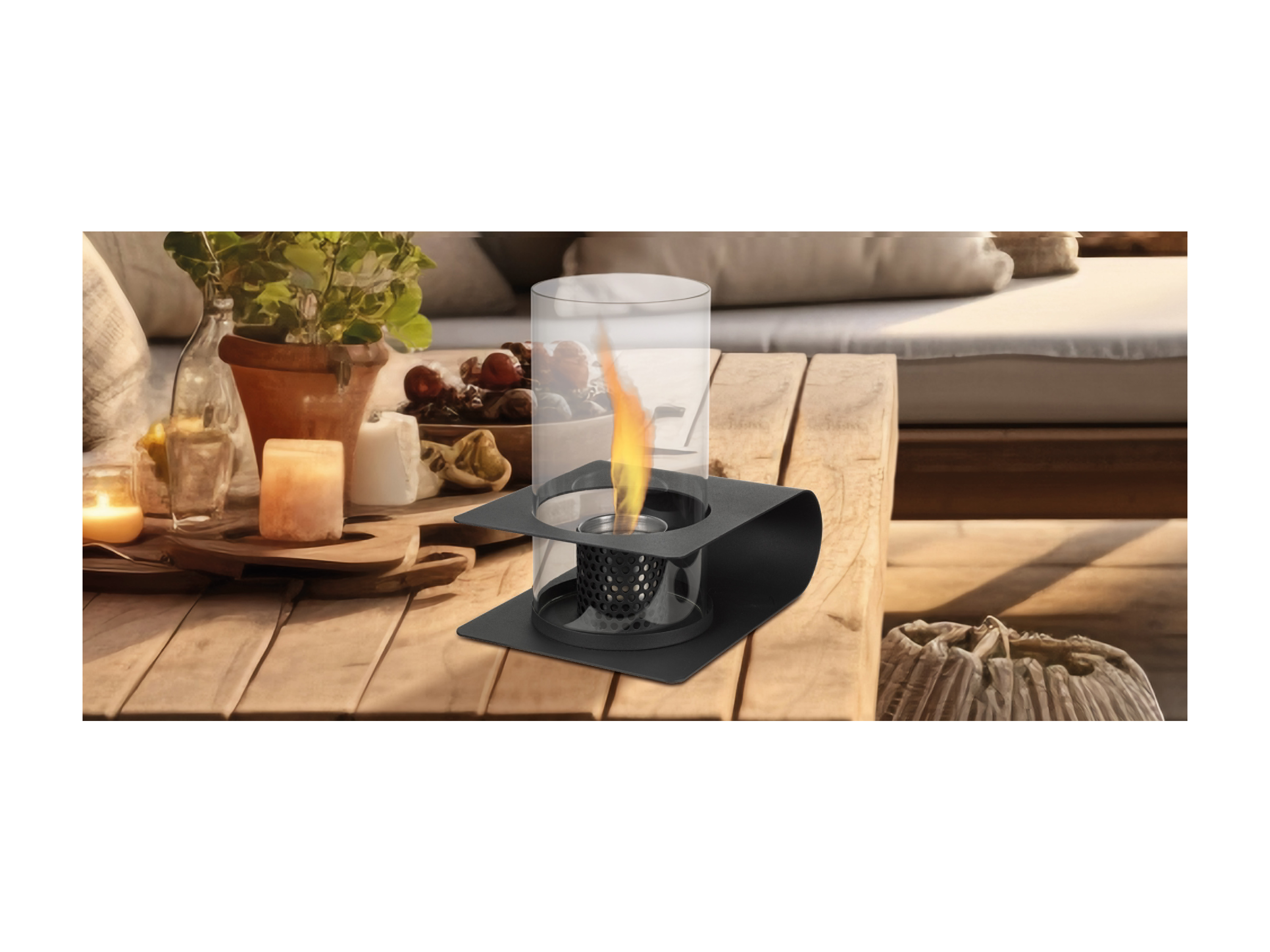 TEPRO Ethanol Tischfeuer Design (rundes Glas) – Bild 2 von 4
