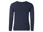 Ein dunkelblaues T-Shirt mit langen Ärmeln.