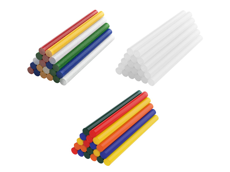 Weiße und farbige Klebestifte