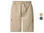 Beige Cargo-Shorts mit elastischem Bund und Kordelzug, mit weiteren Farboptionen.