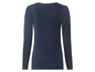 Ein dunkelblauer Langarmshirt für Damen.