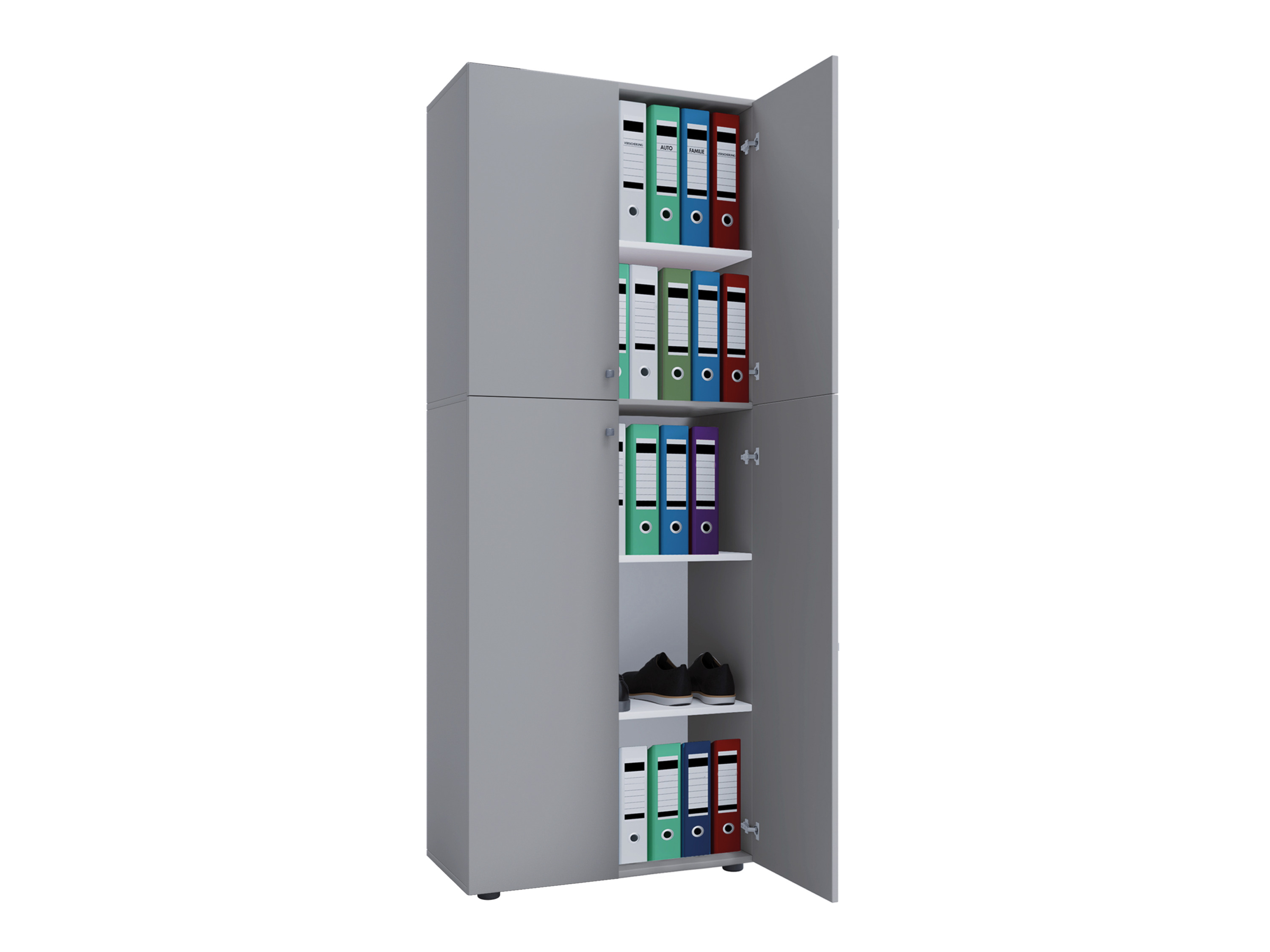 VCM Büroschrank Lona (mit Drehtüren, Grau, XXl) – Bild 4 von 4