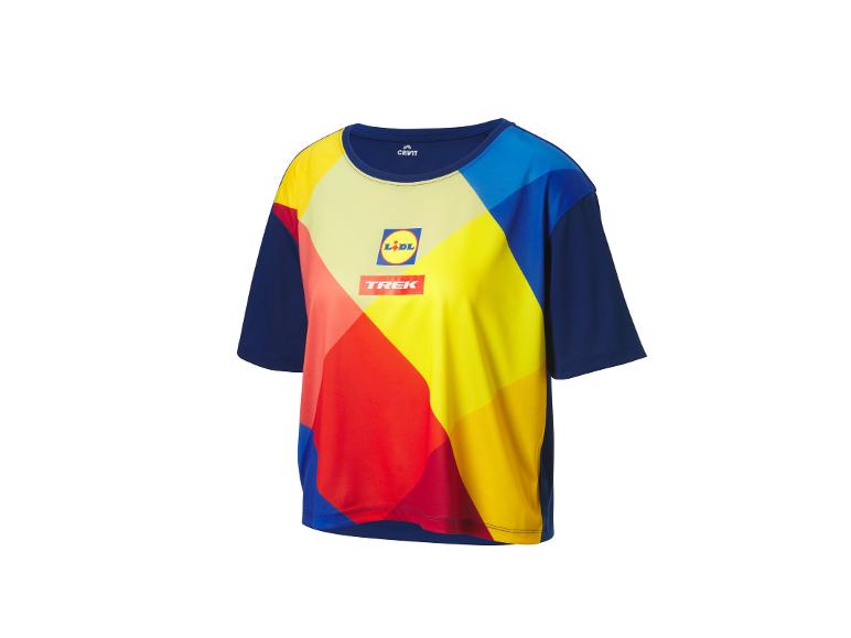 Crivit T-Shirt mit Lidl und Trek Logo, buntes Design.