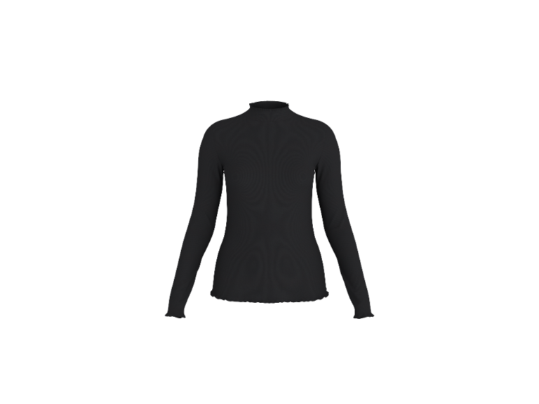 ESMARA® Damen Rollkragenshirt in Schwarz.