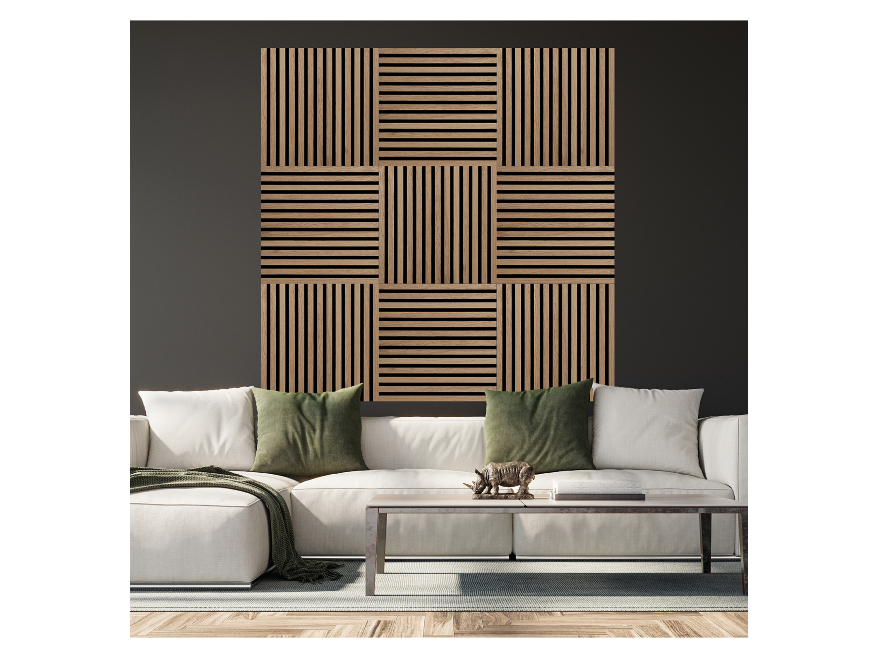 FIBROTECH® Square Akustikpaneele FSC zertifiziert Inhalt. 2 Stück, 52x52x2,2 cm (light oak) – Bild 2 von 3