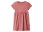 Rosa Kinderkleid mit kurzen Ärmeln und gerafftem Rock.
