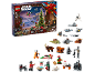 Weihnachts-Adventskalender mit Spielzeug zum Thema Weltraum und Figuren.