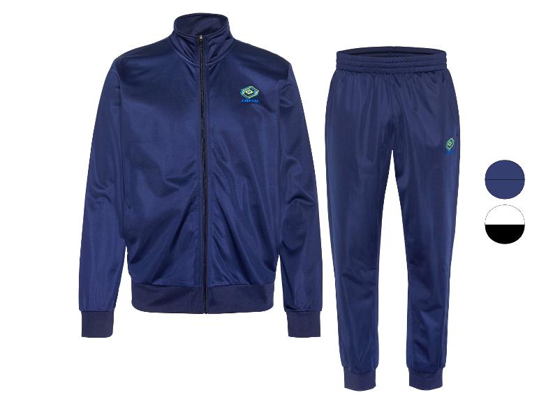 Marineblauer Trainingsanzug mit Reißverschlussjacke und Jogginghose.