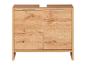 Heller Holz-Badschrank mit zwei Türen.