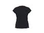 Schwarzes Kurzarm-T-Shirt mit kleinem Logo auf der linken Brust.