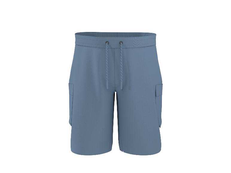 Blaue Herren-Cargoshorts mit Kordelzug in der Taille