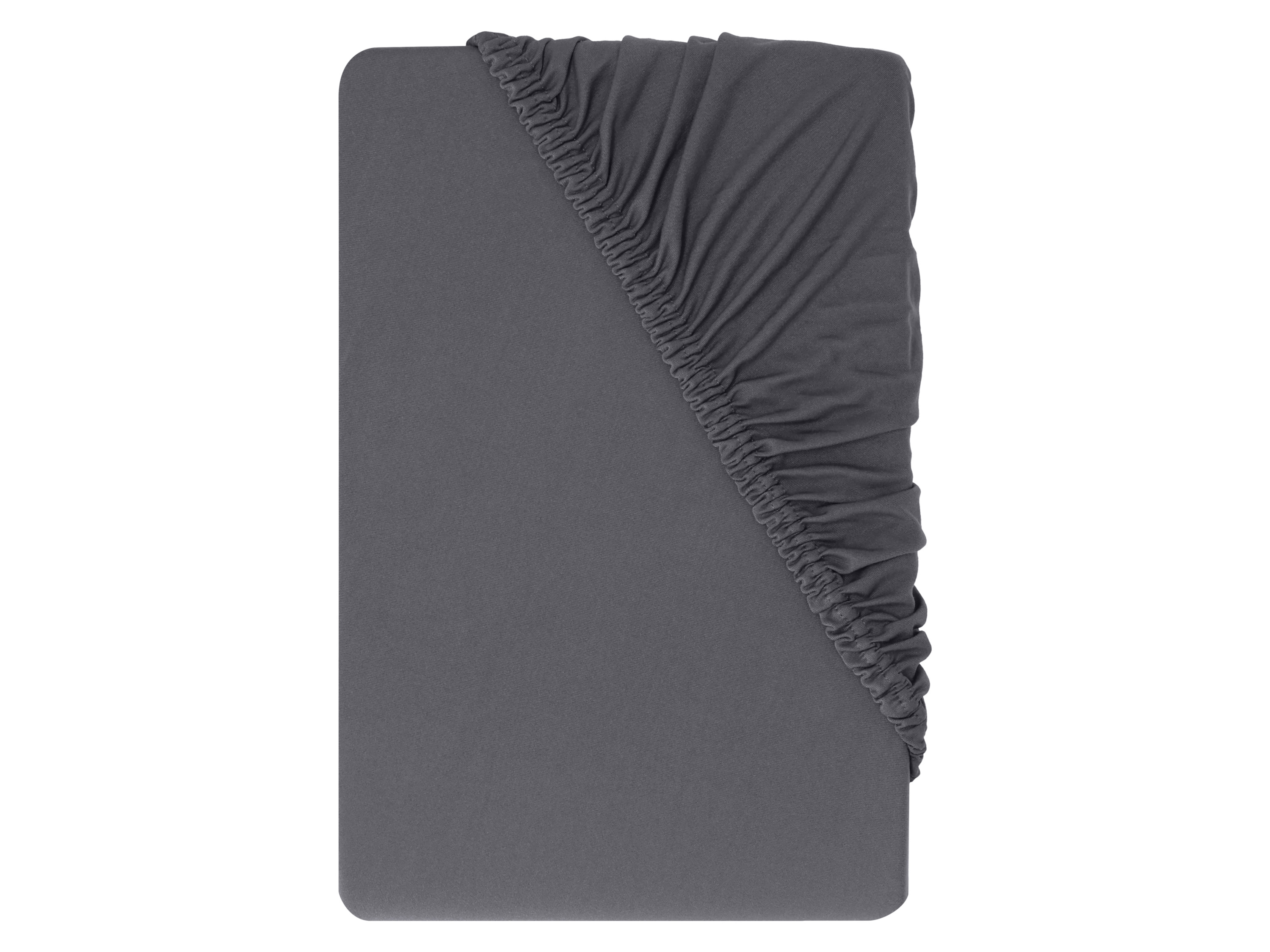 Thumbnail - LIVARNO® Jersey-Spannbettlaken-Set, 2 Stück, 90-100 x 200 cm (Dunkelgrau)