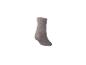 Ein grauer Socken auf weißem Hintergrund