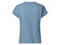 Damen-T-Shirt in Hellblau mit hochgekrempelten Ärmeln, Rückansicht