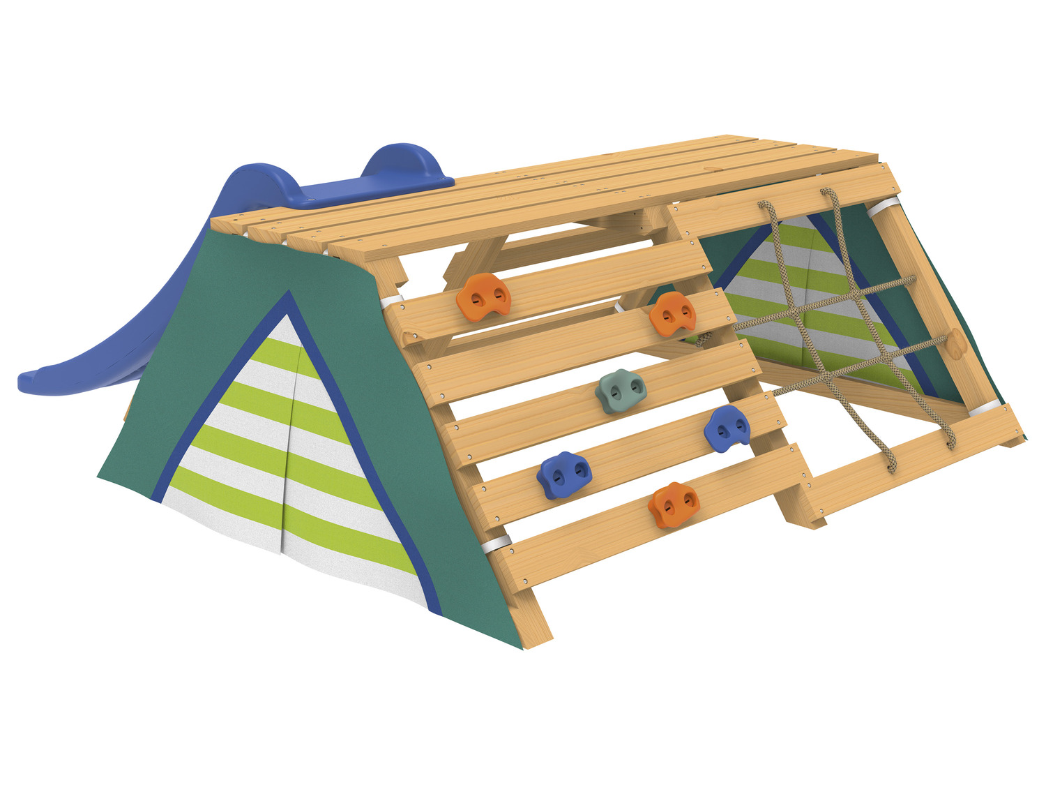 Playtive Tipi, mit Kletter-Netz und Rutsche, aus Echth…