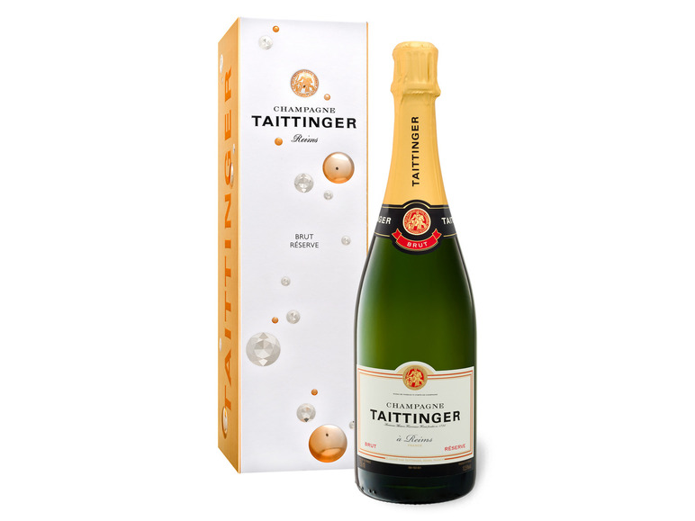 Gehe zu Vollbildansicht: Taittinger Brut Reserve mit Geschenkbox, Champagner - Bild 1