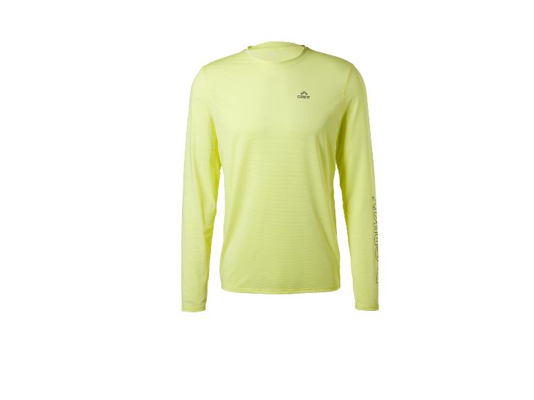 Zitronengelbes Langarm-Sport-T-Shirt für Herren