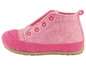 Rosa Wollpantoffeln mit Gummisohle
