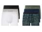 Ein Set mit sechs Boxershorts, darunter eine mit Karomuster.