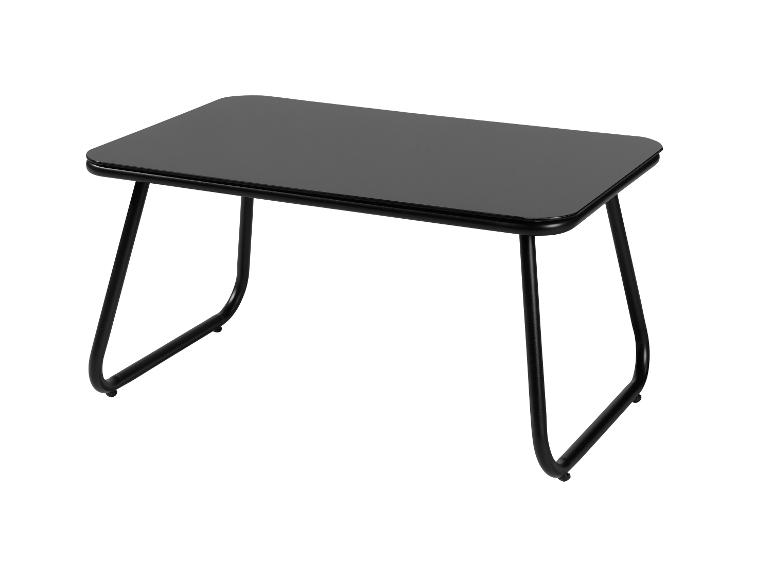 Schwarzer rechteckiger Couchtisch mit Metallbeinen