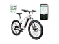 Weißes E-Mountainbike mit Navigations- und Steuerungs-App.