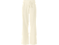Cremefarbene Damen-Freizeithose mit Kordelzug in der Taille.