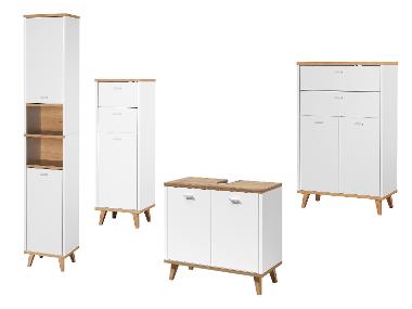 LIVARNO® Badmöbel-Set Corfu weiß, 4tlg