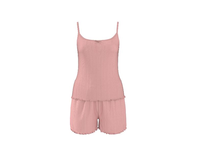 Rosa zweiteiliger Damen-Pyjama mit Spaghettiträger-Top und Shorts