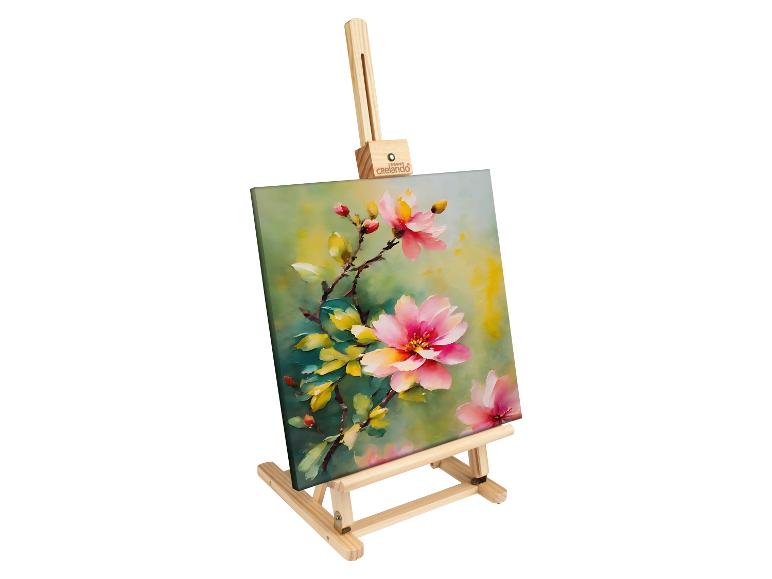 Blumenbild und Crelando Holzstaffelei.