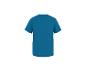 Türkisblaues kurzärmeliges Basic T-Shirt, Rückansicht.