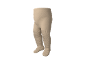Beige Baby-Strumpfhose mit gerippten Füßen und Beinen.